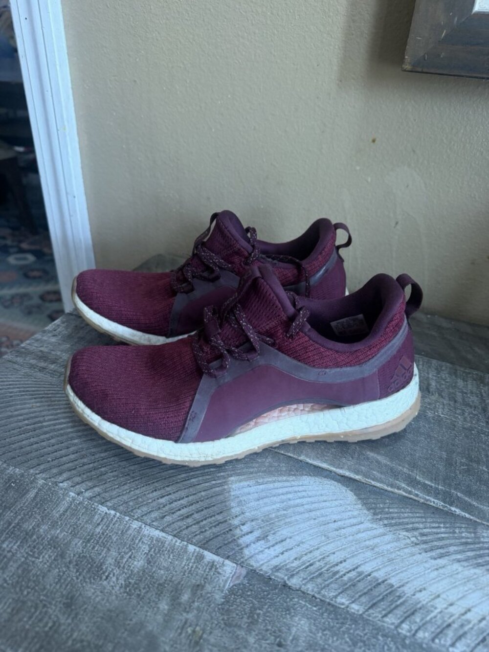Adidas Pureboost X All Terrain Womens 7.5 Red Night Burgundy Running Shoes - Picture 2 of 5
